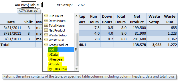 Structured Table References