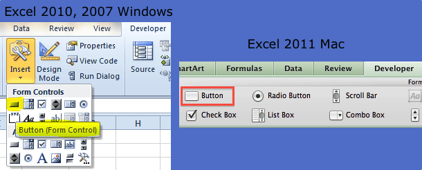 Excel Form Buttons