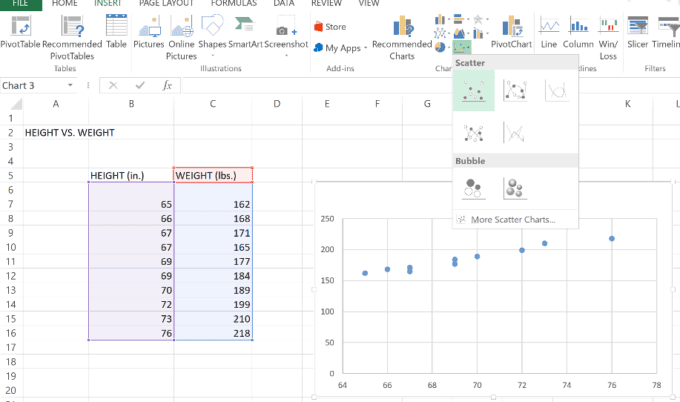how to make a scatter plot in excel