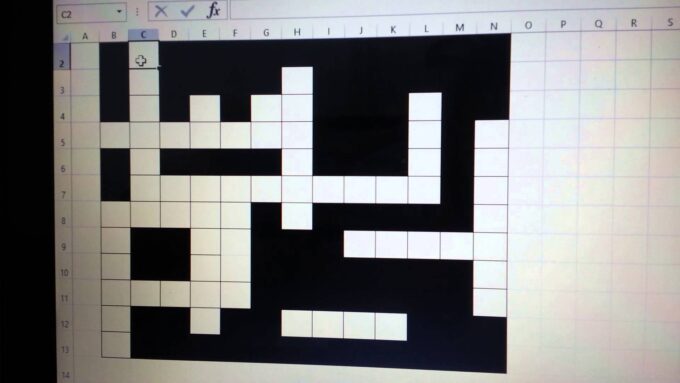creating a crossword puzzle on excel