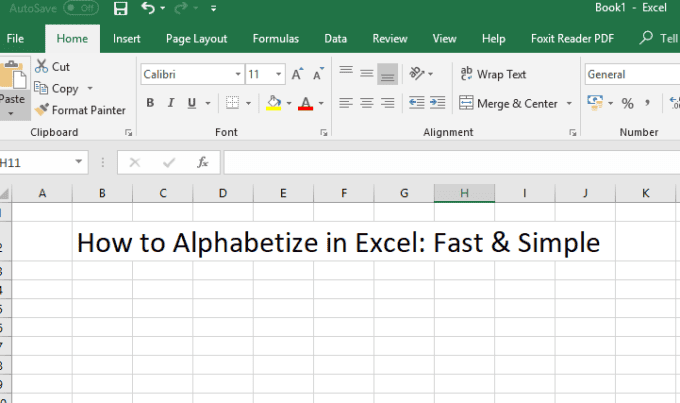 how to alphabetize in excel