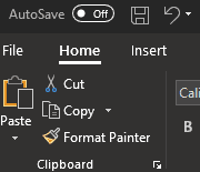 autosave screenshot of excel