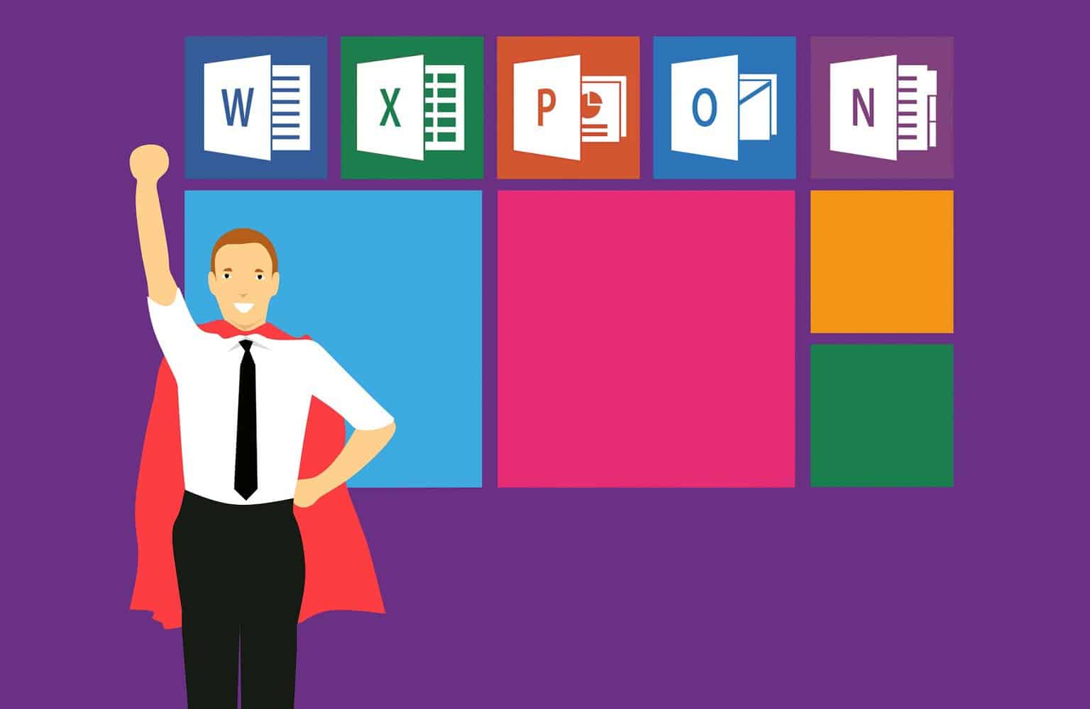 Microsoft office icons including excel